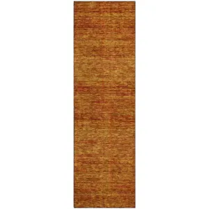 Luxury Washable Indoor/Outdoor Soft Essentials Terracotta 2'3" x 7'6" Runner Rug