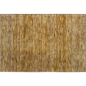 Luxury Washable Indoor/Outdoor Soft Essentials Walnut 1\'8\" x 2\'6\" Rug