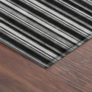 Luxury Washable Indoor/Outdoor Soft Essentials Black 2\'3\" x 7\'6\" Runner Rug