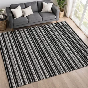 Luxury Washable Indoor/Outdoor Soft Essentials Black 10\' x 14\' Rug