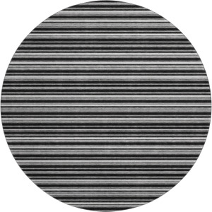 Luxury Washable Indoor/Outdoor Soft Essentials Black 8' x 8' Round Rug
