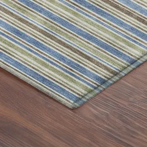 Luxury Washable Indoor/Outdoor Soft Essentials Blue 5\' x 7\'6\" Rug