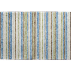 Luxury Washable Indoor/Outdoor Soft Essentials Blue Rug