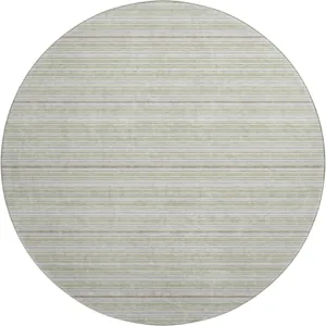 Luxury Washable Indoor/Outdoor Soft Essentials Celery 8' x 8' Round Rug