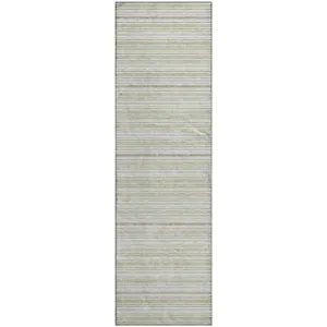Luxury Washable Indoor/Outdoor Soft Essentials Celery 2'3" x 7'6" Runner Rug