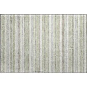 Luxury Washable Indoor/Outdoor Soft Essentials Celery 1\'8\" x 2\'6\" Rug