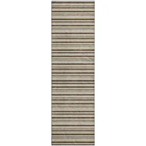 Luxury Washable Indoor/Outdoor Soft Essentials Chocolate 2'3" x 7'6" Runner Rug