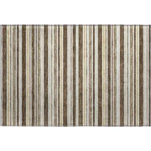 Luxury Washable Indoor/Outdoor Soft Essentials Chocolate Rug
