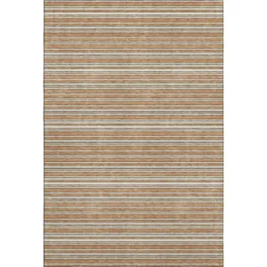 Luxury Washable Indoor/Outdoor Soft Essentials Copper Rug