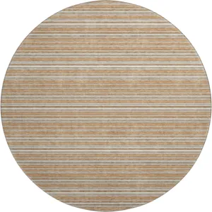 Luxury Washable Indoor/Outdoor Soft Essentials Copper 8\' x 8\' Round Rug