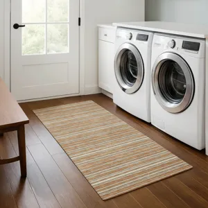 Luxury Washable Indoor/Outdoor Soft Essentials Copper 2\'3\" x 7\'6\" Runner Rug