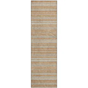 Luxury Washable Indoor/Outdoor Soft Essentials Copper 2\'3\" x 7\'6\" Runner Rug