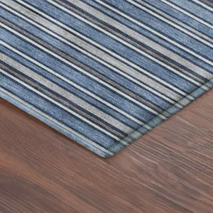 Luxury Washable Indoor/Outdoor Soft Essentials Denim 2\'6\" x 3\'10\" Rug
