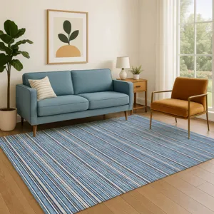 Luxury Washable Indoor/Outdoor Soft Essentials Denim 2\'6\" x 3\'10\" Rug