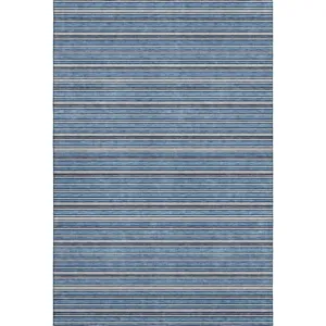 Luxury Washable Indoor/Outdoor Soft Essentials Denim 2\'6\" x 3\'10\" Rug