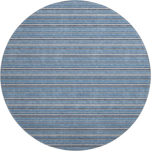 Luxury Washable Indoor/Outdoor Soft Essentials Denim 8' x 8' Round Rug