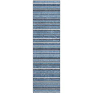 Luxury Washable Indoor/Outdoor Soft Essentials Denim 2\'3\" x 7\'6\" Runner Rug