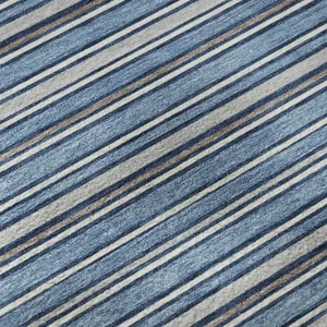 Luxury Washable Indoor/Outdoor Soft Essentials Denim 2\'6\" x 3\'10\" Rug