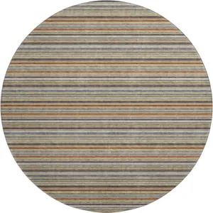 Luxury Washable Indoor/Outdoor Soft Essentials Earth 8\' x 8\' Round Rug