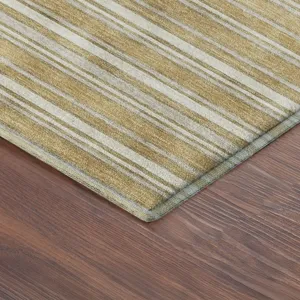Luxury Washable Indoor/Outdoor Soft Essentials Gold 5\' x 7\'6\" Rug