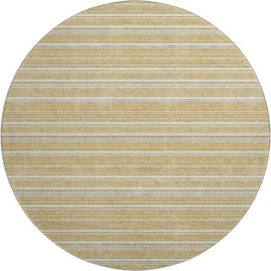 Luxury Washable Indoor/Outdoor Soft Essentials Gold 8' x 8' Round Rug