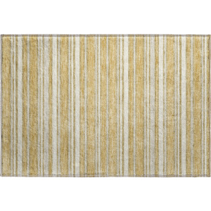 Luxury Washable Indoor/Outdoor Soft Essentials Gold Rug