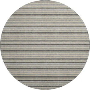 Luxury Washable Indoor/Outdoor Soft Essentials Granite 8\' x 8\' Round Rug