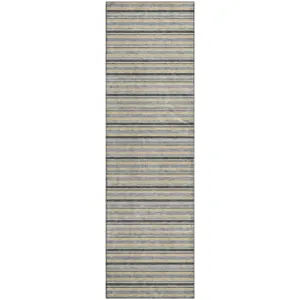 Luxury Washable Indoor/Outdoor Soft Essentials Granite 2'3" x 7'6" Runner Rug