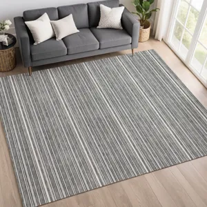 Luxury Washable Indoor/Outdoor Soft Essentials Gray 9\' x 12\' Rug