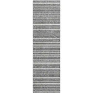 Luxury Washable Indoor/Outdoor Soft Essentials Gray 2\'3\" x 7\'6\" Runner Rug