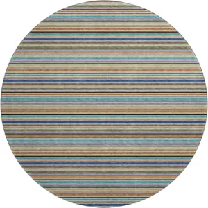 Luxury Washable Indoor/Outdoor Soft Essentials Jewel 8' x 8' Round Rug