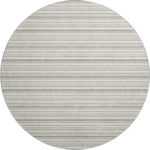 Luxury Washable Indoor/Outdoor Soft Essentials Linen 8' x 8' Round Rug
