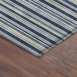 Luxury Washable Indoor/Outdoor Soft Essentials Navy 2\'6\" x 3\'10\" Rug