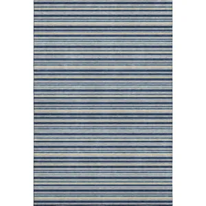 Luxury Washable Indoor/Outdoor Soft Essentials Navy Rug