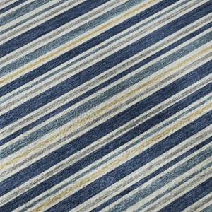 Luxury Washable Indoor/Outdoor Soft Essentials Navy 2\'6\" x 3\'10\" Rug