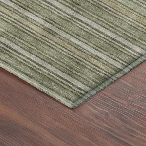 Luxury Washable Indoor/Outdoor Soft Essentials Olive 3\' x 5\' Rug