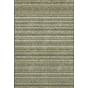 Luxury Washable Indoor/Outdoor Soft Essentials Olive 3\' x 5\' Rug