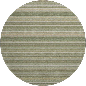 Luxury Washable Indoor/Outdoor Soft Essentials Olive 8' x 8' Round Rug
