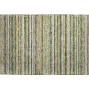 Luxury Washable Indoor/Outdoor Soft Essentials Olive Rug