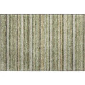 Luxury Washable Indoor/Outdoor Soft Essentials Olive Rug