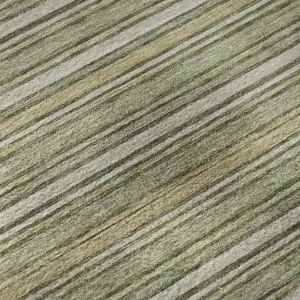 Luxury Washable Indoor/Outdoor Soft Essentials Olive 3\' x 5\' Rug