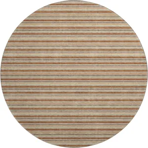 Luxury Washable Indoor/Outdoor Soft Essentials Paprika 8' x 8' Round Rug