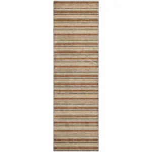 Luxury Washable Indoor/Outdoor Soft Essentials Paprika 2'3" x 7'6" Runner Rug