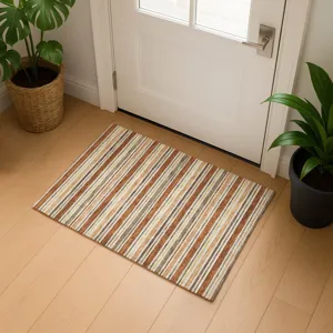 Luxury Washable Indoor/Outdoor Soft Essentials Paprika 1\'8\" x 2\'6\" Rug