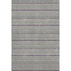 Luxury Washable Indoor/Outdoor Soft Essentials Pewter Rug