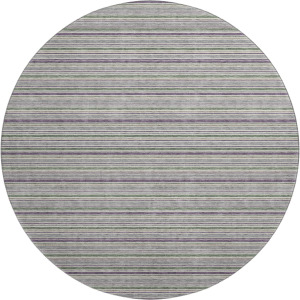 Luxury Washable Indoor/Outdoor Soft Essentials Pewter 8' x 8' Round Rug