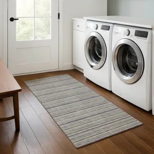 Luxury Washable Indoor/Outdoor Soft Essentials Pewter 2\'3\" x 7\'6\" Runner Rug