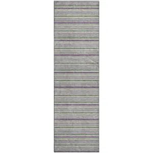 Luxury Washable Indoor/Outdoor Soft Essentials Pewter 2'3" x 7'6" Runner Rug