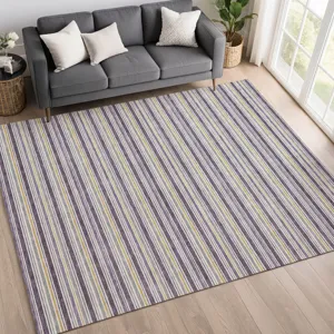 Luxury Washable Indoor/Outdoor Soft Essentials Plum 2\'6\" x 3\'10\" Rug