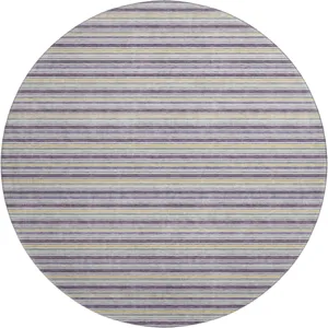 Luxury Washable Indoor/Outdoor Soft Essentials Plum 8' x 8' Round Rug